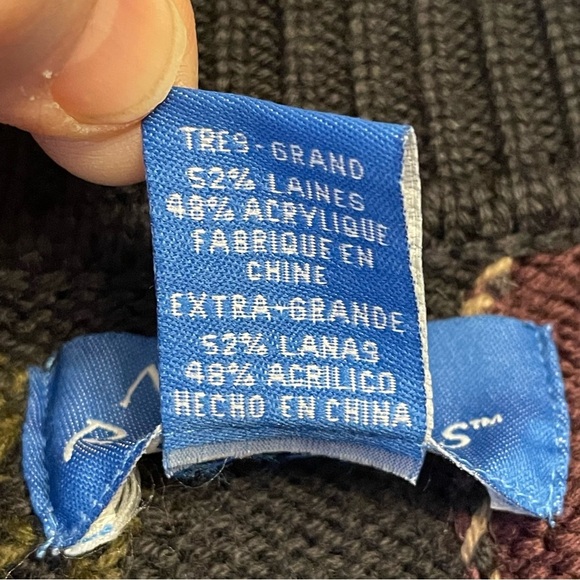 - Vintage wool sweater vest XL Natural Reflections novelty cabin wood - Picture 4 of 8